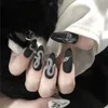 24pcsset Extra Long Fake Nails Punk Snake Pattern Черный белый матовый ложноотехник на искусственные кончики ногтей