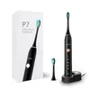 Apiyoo P7 Sonic Pink Electric Toothbrush Wireless Rechargeable brush IPX7 Waterproof with 5 Modes 2 Min Smart Timer for Women