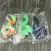 U-Shaped Silicone glass Pipe Dry Herb Unbreakable and Portable Water Percolator Bong twisty glass blunt smoking pipes