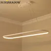 Lampada a sospensione moderna Lampada a sospensione a LED WhiteBlack rifinito per sala da pranzo Soggiorno Apparecchi di illuminazione per cucina L120CM 90CM 69CM