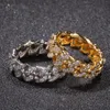 Hiphop sieraden diamantstenen ringen ijskoud Cubaanse linkketen mannen gouden zilveren ring