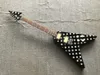 Anpassad butik Randy Rhoads Polka Dot Black Electric Guitar Tremolo Bridge Whammy Barchrome Hardware8671118