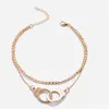 Freedom kajdanki łańcuch kostki srebrne złote łańcuchy wielowarstwowe okład kostki bransoletki stóp Kobiety Summer Beach Charm Bracelets Biżuter