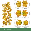 Artificial Maple Leaf Vine 180cm Maple Leaf Rattan Autumn Yellow Leaf Hanging Decoration Halloween Thanksgiving Fake Leaves