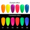 1 box neon fluorescerande nagelpulver naglar glitter glöd i mörk färgstark krom pigment glimmer damm nail art decoration