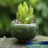 Ice-crackle porslin keramisk blomkruka med hål hem dekoration mini blomkruka för succulents köttiga växter planter