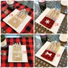 4 style Christmas knife and fork bag Burlap Lace Utensil Holders Bags many color offer choose