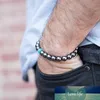 New Trendy Friendship Black Hematite Natural Stone Bead Bracelet Strand Bracelets Jewelry for Women and Men