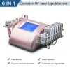 New Promotion 6 In 1 Ultrasonic Cavitation Vacuum Radio Frequency Lipo Laser body Slimming Machine for Spa DHL free shipping