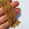 3 metros Lot a granel de Ouro 3 mm de largura trança de aço inoxidável Chain Link Jóias marcação de jóias descobertas de acessórios de cadeia saco DIY keychain