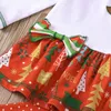 2020 Autunno Natale vestiti del bambino Set di pantaloni a maniche lunghe Xmas Tree Printed Bow Top + punto stampato 2Pcs / moda i bambini Outfits M2592