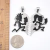 ein Paar Liebhaber Paar Schmuck Punk schwarz Edelstahl ICP Crazy Clown Herz Beil Mann Frauen Charms Anhänger Halskette Kette 4 mm 24 Zoll