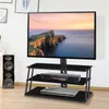 US Warehouse, 3-5 Days Shipping, Multi-Function Black Tempered Glass TV Stand Living Room Furniture Angle And Height Adjustable W24104953