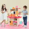 65pcs 93cm Bambini Simulazione Kitchen Set Pretend Play Cooking Spray regalo Water Music Luce Mini alimentari giocattolo Natale bambina