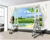 3D yatak odası duvar kağıdı romantik manzara 3d duvar duvar kağıdı güzel pencereler ve güzel manzara HD üstün iç süslemeleri duvar kağıdı