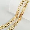 Gold Huge & Heavy Byzantine Flat Chain Necklace 316L Stainless Steel Hollow Jewelry Men's Chain Necklace Link Wholesale Jewelry 11mm4688598