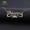 Coeur avec nom personnalisé collier pendentifs pour femmes bling bijoux glacé ras de cou initial personnalisé bling collier initial Y200810