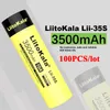 100PCS Liitokala 18650 Batteri LII-35S 3.7V Li-Ion 3500MAH 10A Utlopps batteri för hög avloppsenheter