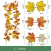 Artificial Maple Leaf Vine 180cm Maple Leaf Rattan Autumn Yellow Leaf Hanging Decoration Halloween Thanksgiving Fake Leaves