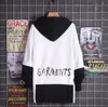 Japansk brevtryck rolig kattvåg tryckt fleece hoodies vinter japan stil hip hop casual tröjor streetwear males2401375