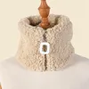 Dames Sherpa Hals Warmer Winter Warme Rits nep pluche Kraag Sjaal Effen Kleur Zachte Sherpa Sjaals Ka8057