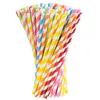 Dricker Papper Straw 200 Färger Blandade Chevron Mönster Striped Polka Dot Stjärnor Dricker Papper Straw Färgglada Pappersrullar För Party Favor