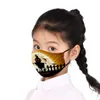 Máscara 3D Impresso Kid Halloween Dustproof Anti Fog lavável respirável reutilizável Ear laço ajustável partido da criança cobrir a boca LJJP459