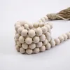 Madeira Bead Entrar Contas de Madeira Pendurar oração enfeites de pérolas borla Wall Hanging Decoração Garland Quinta rústica Beads Home Decor DWD939