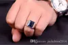 Victoria Wieck Men Modna biżuteria Pełna 10ct Blue Sapphire 925 Sterling Silver Symulowany diamentowy ślub Pierścień Pierścień GIF5804884