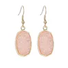 수지 Druzy Drusy Earrings 디자이너 타원형 패션 매달려 여성을위한 눈물 earys