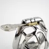 Super piccola gabbia di castità maschile in acciaio inossidabile cintura di castità serratura del pene con 4 dimensioni arco base anello giocattolo del sesso per gli uomini