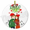 CALIENTE 6 cm Ronda Adorno de Navidad Elk Santa Claus Familia Mi Primer Árbol de Navidad Colgante Decoración Del Partido 60 UNIDS T500271