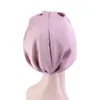 Silky Bonnet для женщин двойного слоя Satin День Ночь сна Cap Сплошной цвет Headwrap дамы крышки волос макияж Головных уборов Hat моды