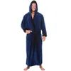 WOMAIL Mens Solid Winter Lengthened Bathrobe Plush Shawl Home Clothes Long Sleeved Robe Coat Soft Handfeel Pajama Bathrobe CX200813