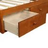 US Stock Prims Fur Oak Färg Twin Storlek Platform Storage Bed med 3 lådor för barn Vuxen Sovrum Sats WF193634AAL