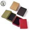 12pcs/lot 9x7x3cm Red Tan Black Olive Cardboard Jewelry Set Display Packaging Gift Box with Sponge inside for Ring Necklace MX200810