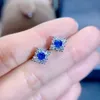 ナチュラルレアルブルーサファイア小さなスタッドイヤリング1ジュエリー0.2ct * 2ピース宝石925スターリングシルバーファインジュエリーJ2081311