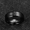Cały 8 mm Węglowodanie z węglików wolframowych Czarny zespół zaręczynowy ślub szczotkowane centrum Men039s pierścień fazowy krawędź komfortowy rozmiar 713125955