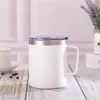 9 styles de tasses à café isolées de 12 oz avec poignées tasses en acier inoxydable à double paroi gobelets à laque latérale créatifs bouteille de voyage portable