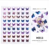 1sheet láser color de uñas de arte de la mariposa pegatinas holográfica 3D Gradiente mariposas adhesivo de uñas de manicura etiquetas de DIY Decoración