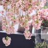 Düğün Centerpieces Yapay Dekoratif Çiçek Sakura 135cm Asma 5 Renk Yapay Kiraz Çiçeği Şube Çiçek Duvar