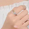 Flor de dedo Anéis Cubic Zirconia Abertura Resizable Moda Jóias Presentes Anel Coréia moda Feminino Ladies Silver Plated 255