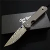 뜨거운 판매! Chris Reeve Sebenza 21 소형 나이프 CR 폴딩 나이프 다마스커스 60HRC CNC 밀링 티타늄 Mercerized 핸들 포켓 EDC BM42 도구