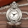 Antique Vintage Silver Hollow Out Butterfly Pocket Watches Quartz Analog Display Clock with Necklace Chain reloj de bolsillo