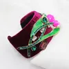 2020 wino czerwony aksamit barokowy retro pszczoły Banles Crystal Gem Flower Charms Mankiet Open Bransoletę dla kobiet miłosnych nadgarstek Band12725998