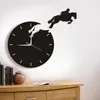 AF88 -Art Decor Horseman Jumping Wall Watch Rider on Horseback Jumping Horse Clocks Design 3D Wall Clock Riding