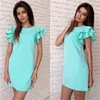 Hot Sale Fashion Butterfly Sleeve Straight Dress 2020 Summer Womens Sexig Backless Casual Beach Mini Party Club Dresses Plus Storlek