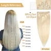 Klipp i mänskliga hårförlängningar Klipp ins raka hår fullt huvud 8 st blond höjd 14 18 22 tum maskin gjord remy9433730