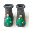 Calzino da pavimento antiscivolo natalizio per bambini 0-3 anni Calzini da pavimento in cotone Babbo Natale antiscivolo in silicone