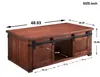 US STOCK Garden New STYLE Coffee table With Storage Shelf and Cabinets Sliding Doors Living Room WF191334AAD